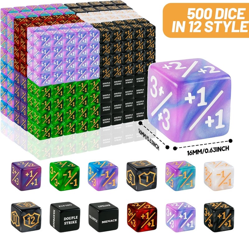 Ravonixis 500 Pieces MTG Counter Bulk Keyword Counters Life Counter Tokens Dice Buff Tokens Compatible with Magic Card Game Accessories CCG Creature Stats - Image 3